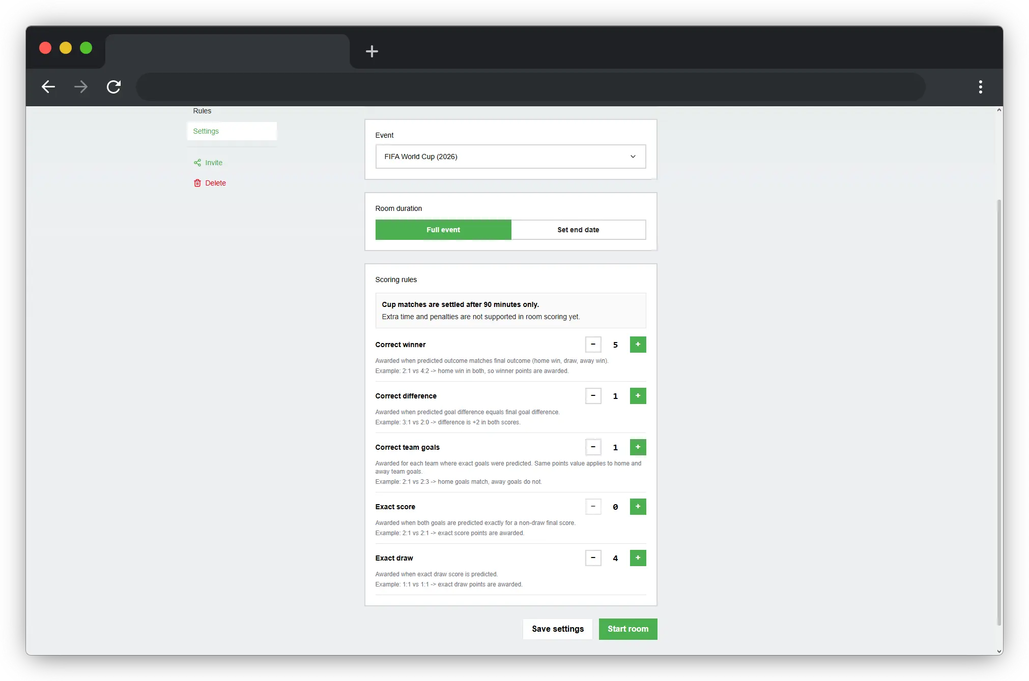 Set your own rules screenshot from Piotrmacher